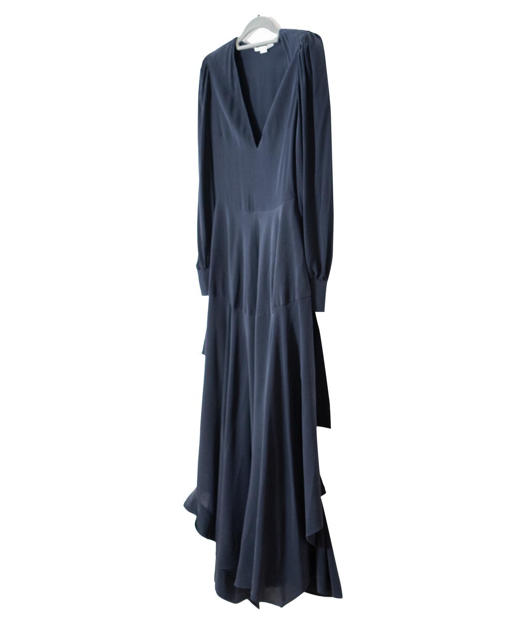 STELLA MCCARTNEY Темно-синее шелковое вечернее платье, фото 8