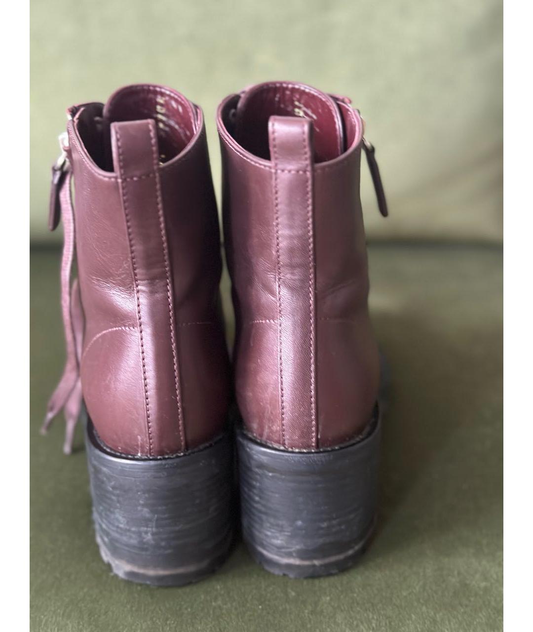 GIANVITO ROSSI Бордовые ботинки из лакированной кожи, фото 4