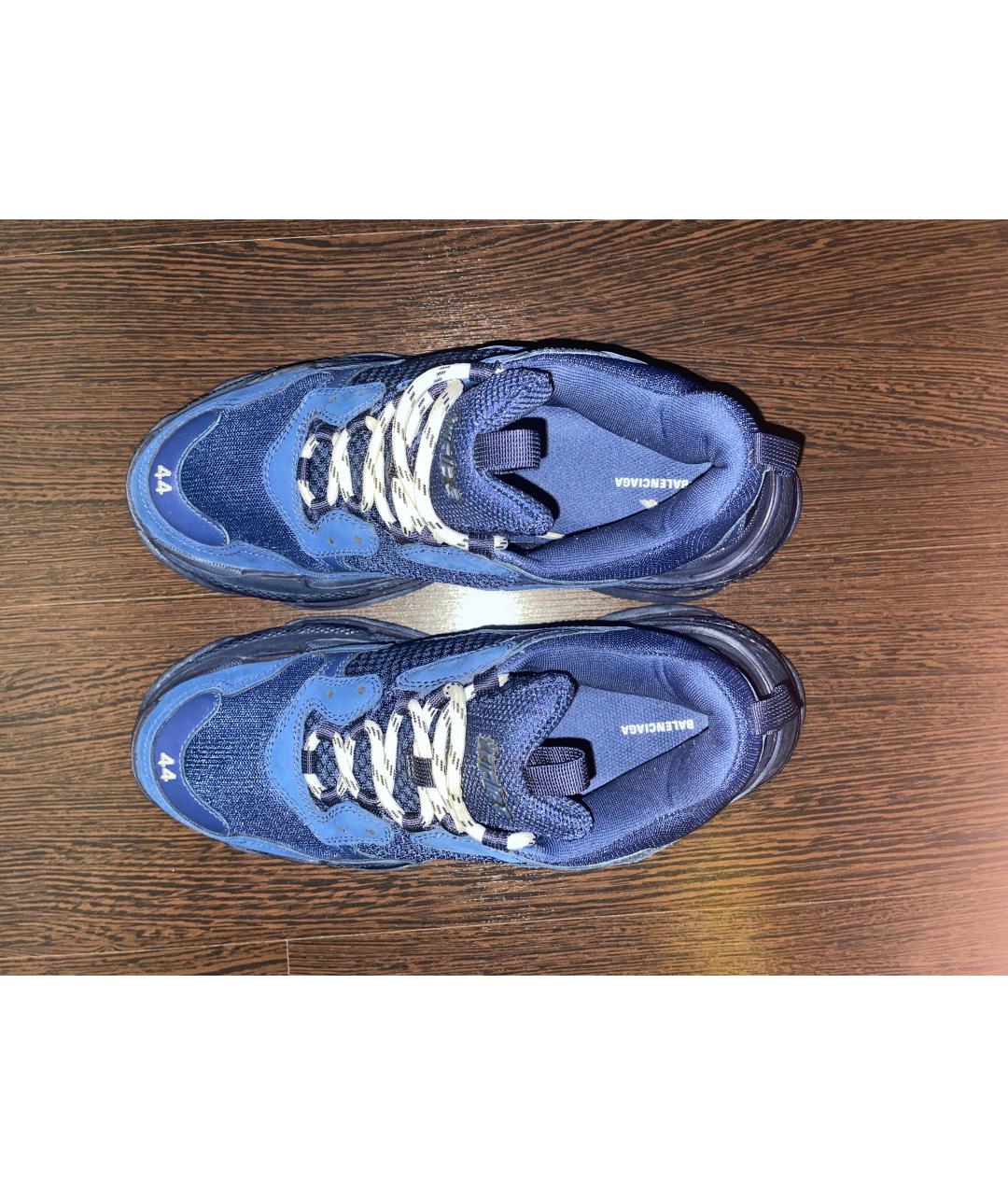 BALENCIAGA Синие замшевые высокие кроссовки / кеды, фото 3