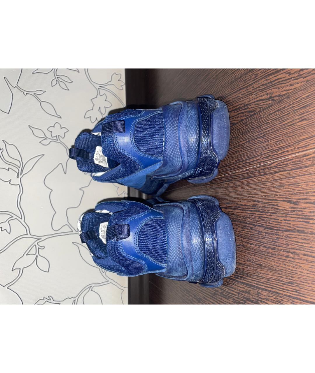 BALENCIAGA Синие замшевые высокие кроссовки / кеды, фото 4