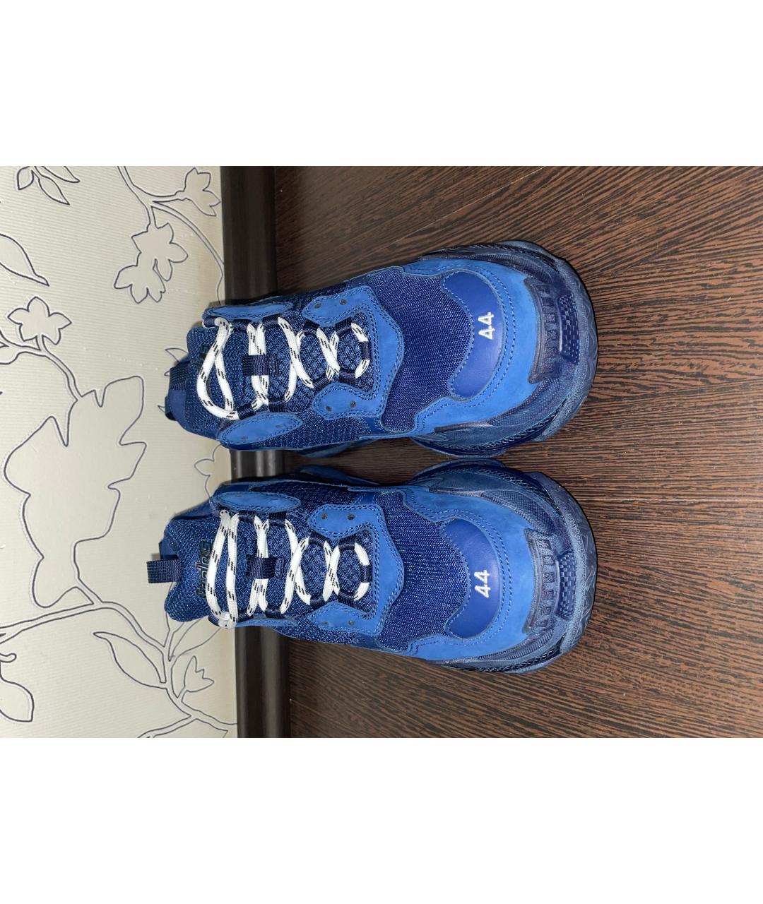 BALENCIAGA Синие замшевые высокие кроссовки / кеды, фото 2