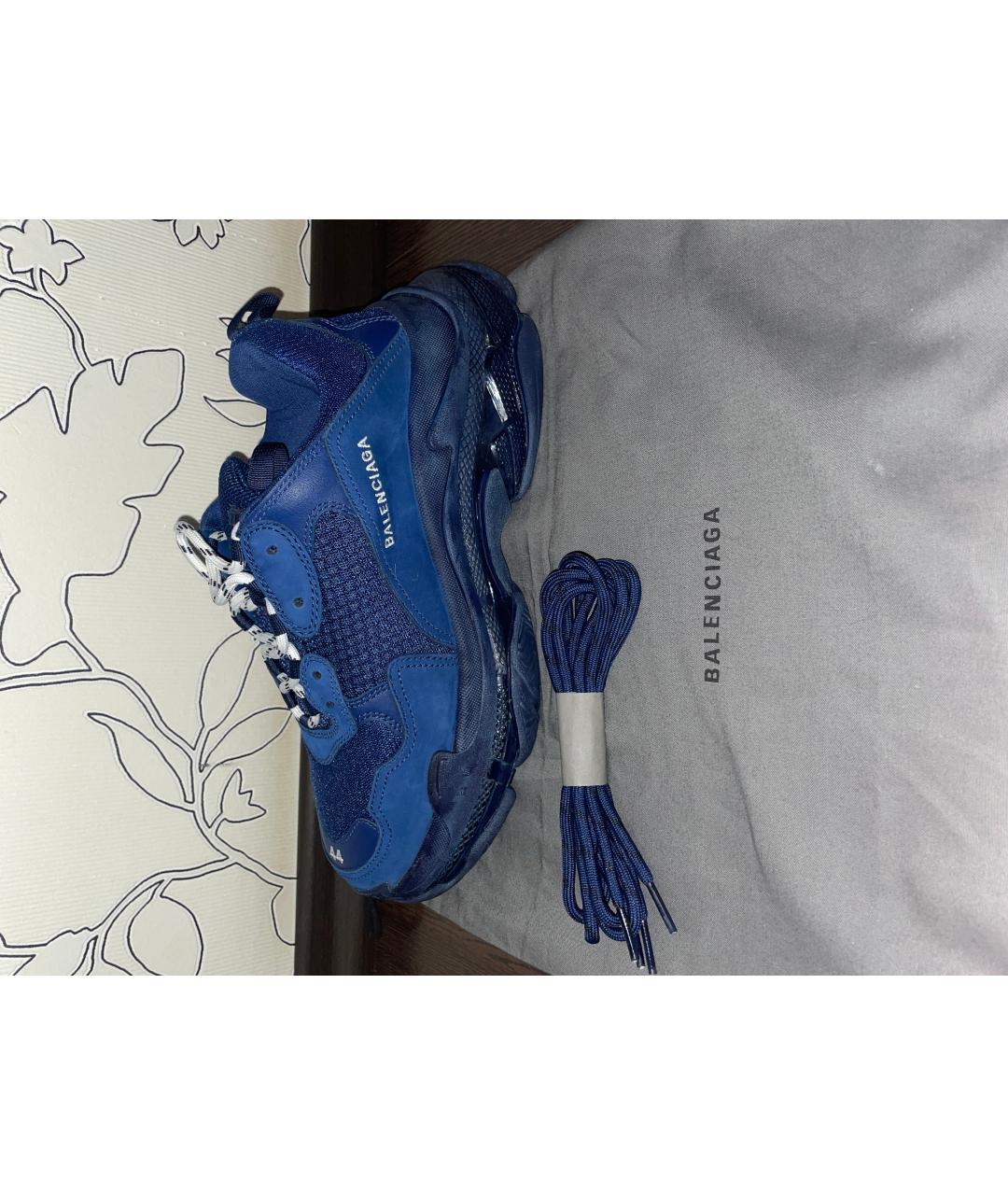 BALENCIAGA Синие замшевые высокие кроссовки / кеды, фото 6