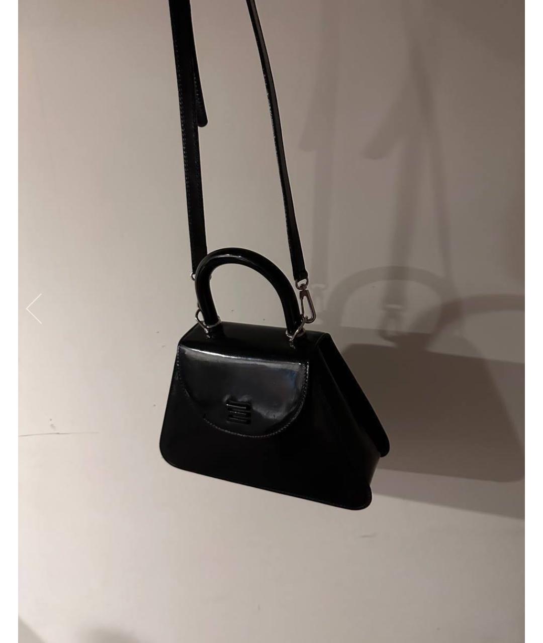ETRO Черная сумка с короткими ручками из лакированной кожи, фото 2