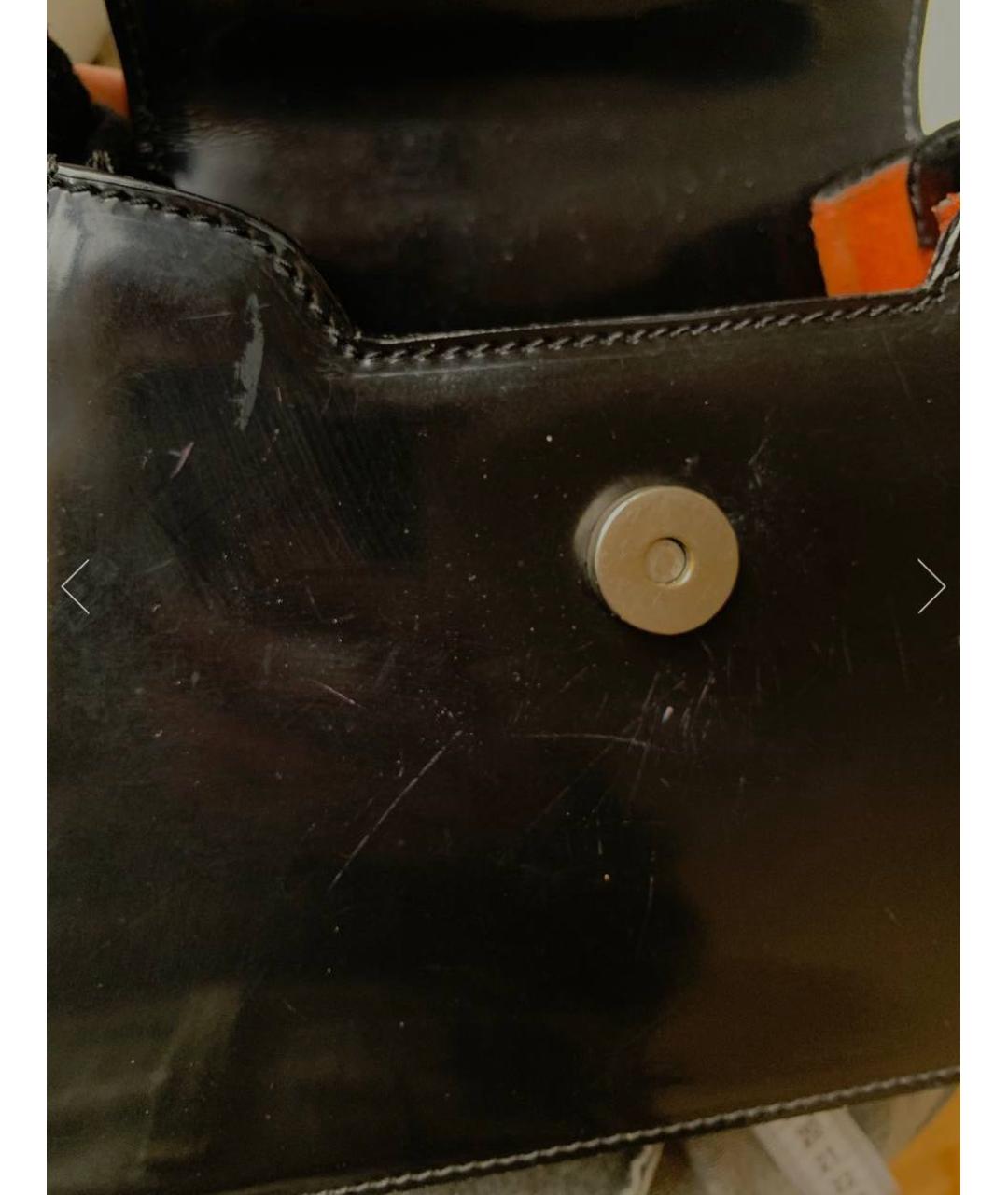 ETRO Черная сумка с короткими ручками из лакированной кожи, фото 4