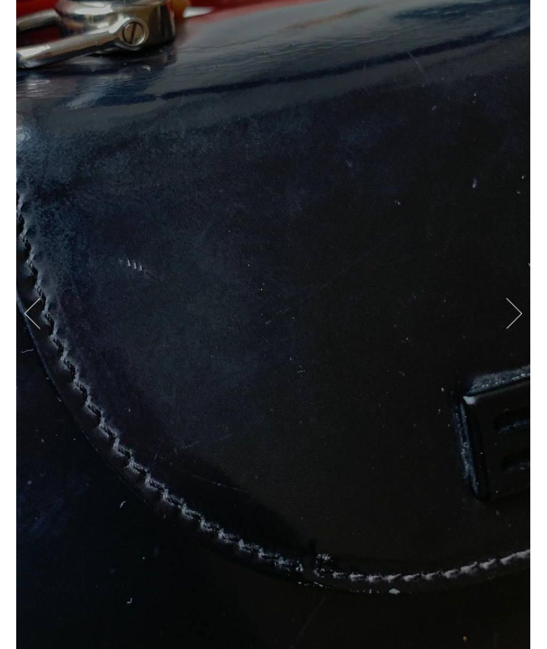 ETRO Черная сумка с короткими ручками из лакированной кожи, фото 3
