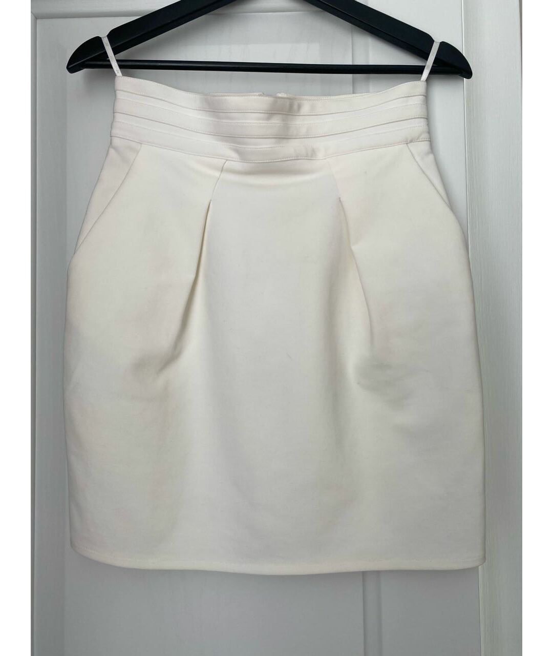 ELISABETTA FRANCHI Белая хлопковая юбка мини, фото 5