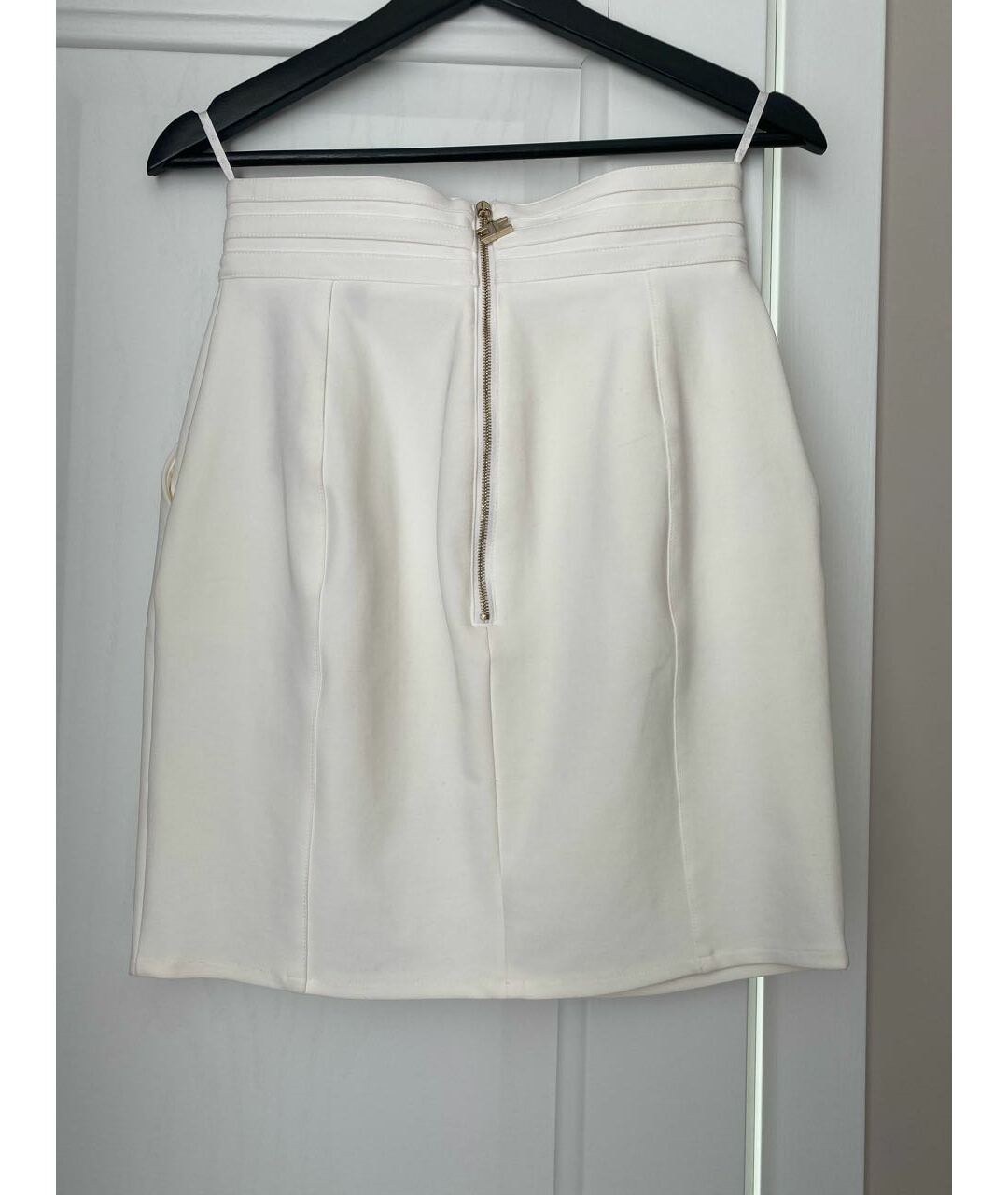 ELISABETTA FRANCHI Белая хлопковая юбка мини, фото 2