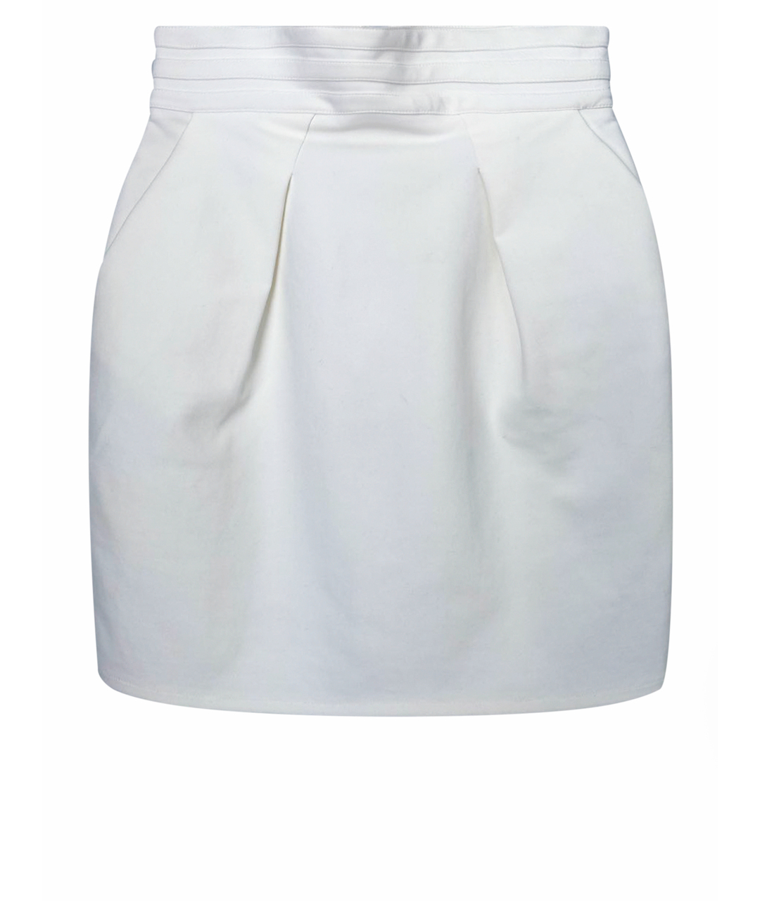ELISABETTA FRANCHI Белая хлопковая юбка мини, фото 1