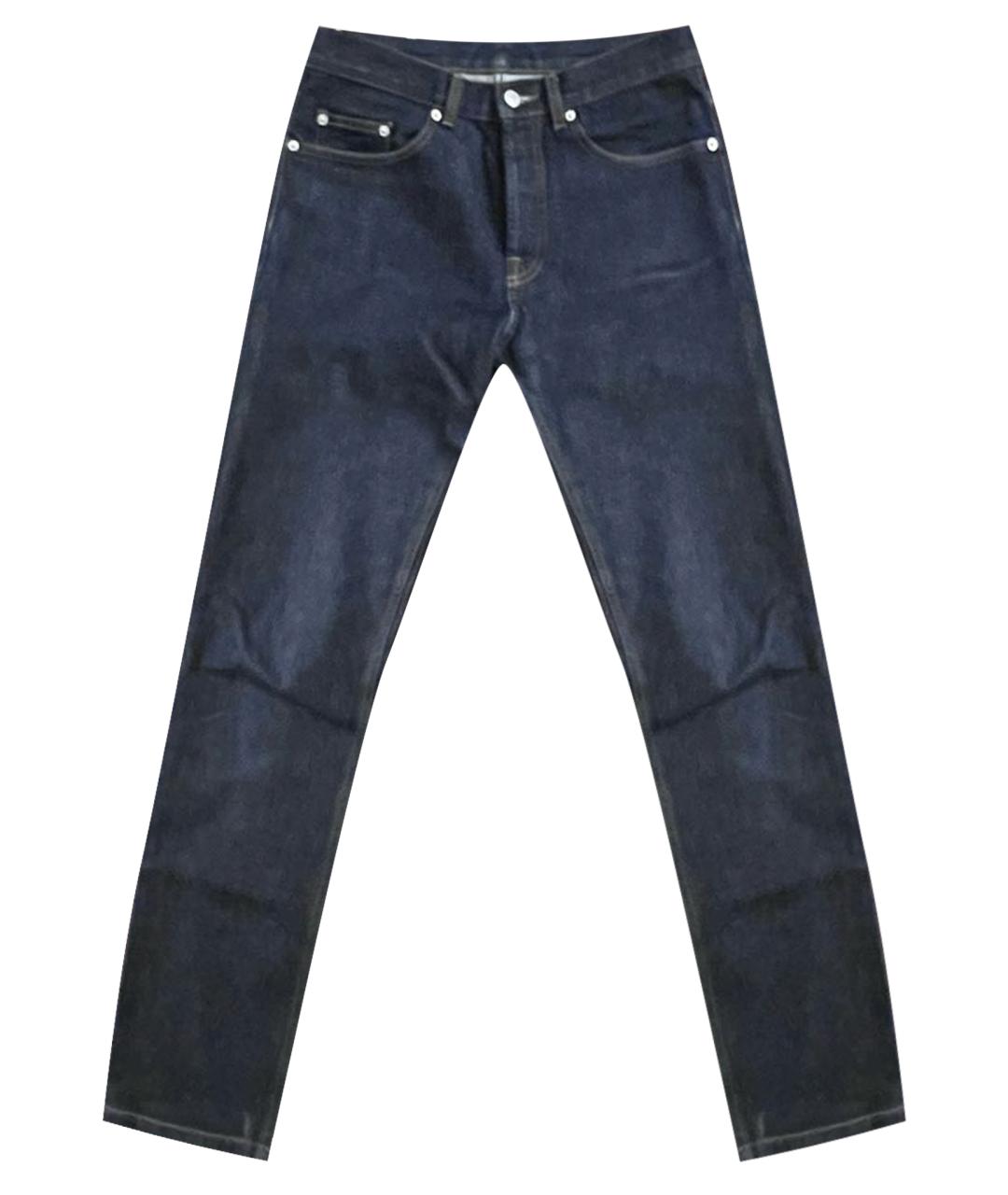 DRIES VAN NOTEN Темно-синие хлопковые прямые джинсы, фото 7
