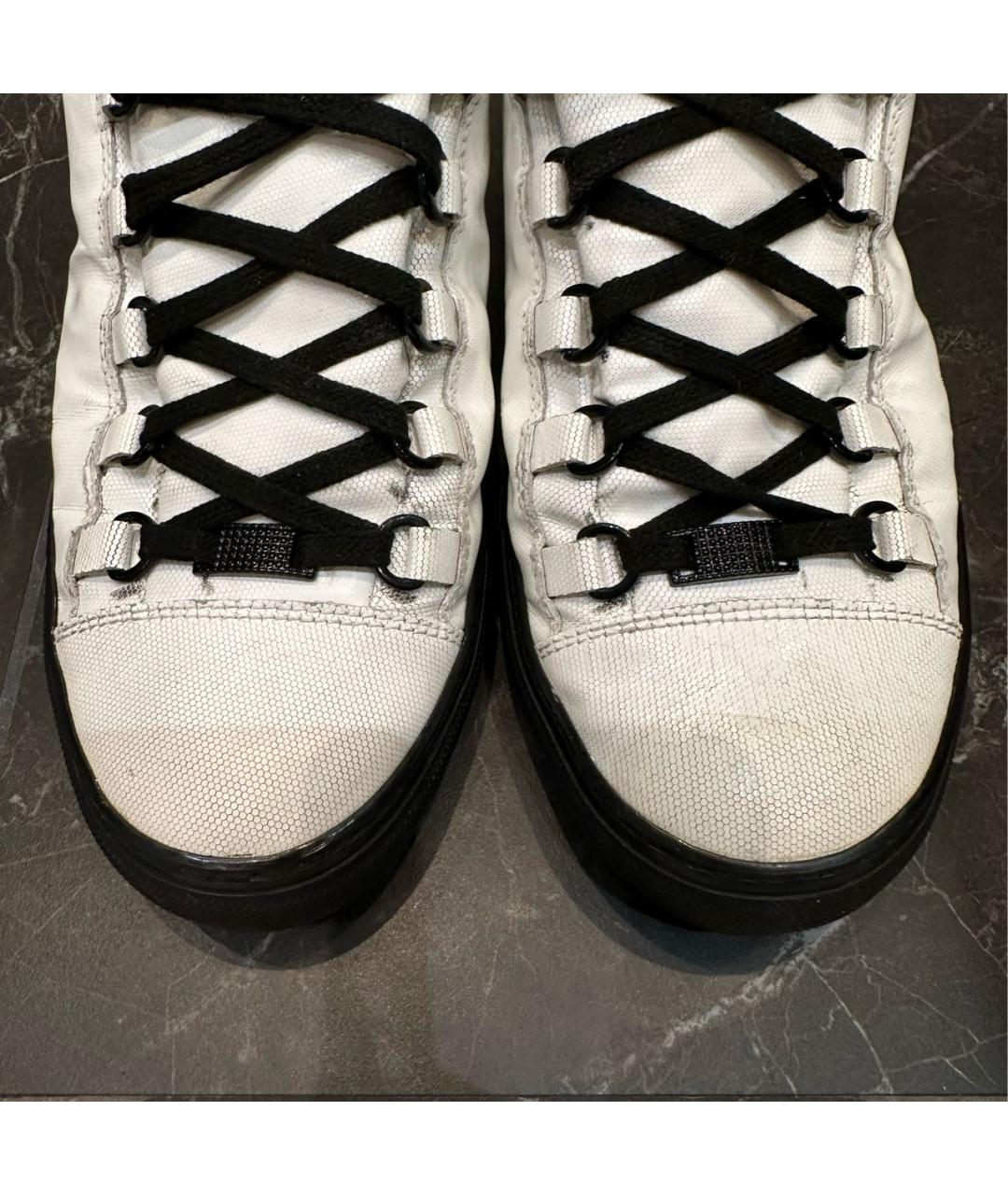 BALENCIAGA Белые кожаные высокие кроссовки / кеды, фото 5