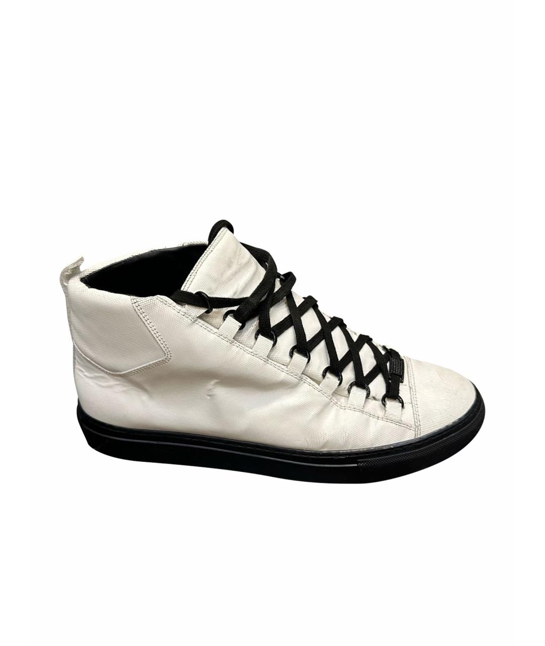 BALENCIAGA Белые кожаные высокие кроссовки / кеды, фото 1