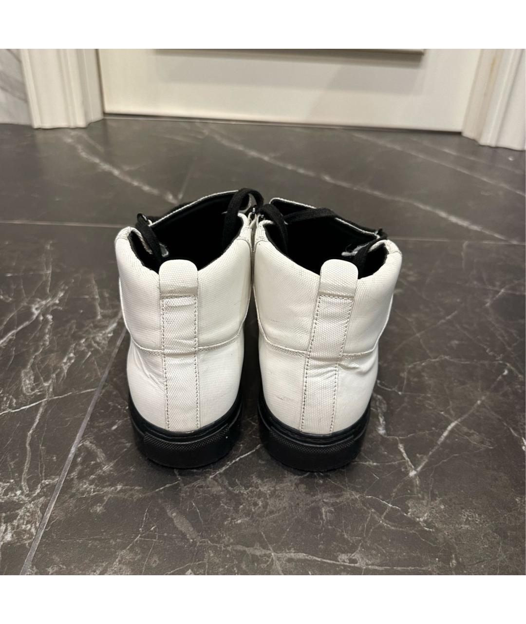 BALENCIAGA Белые кожаные высокие кроссовки / кеды, фото 4