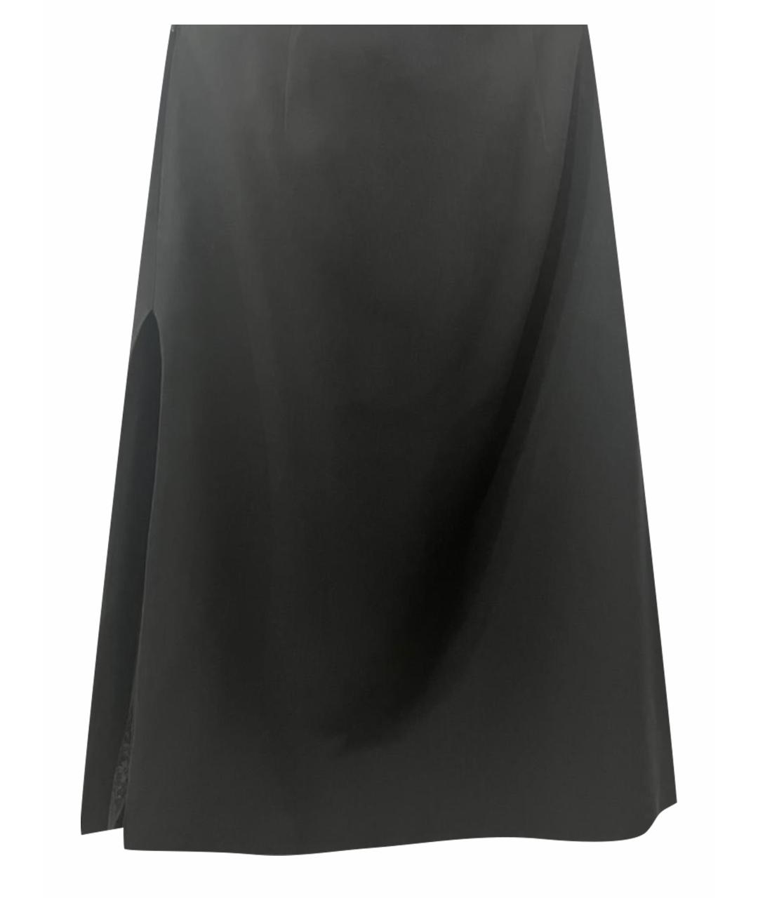 PRADA Черная ацетатная юбка миди, фото 1