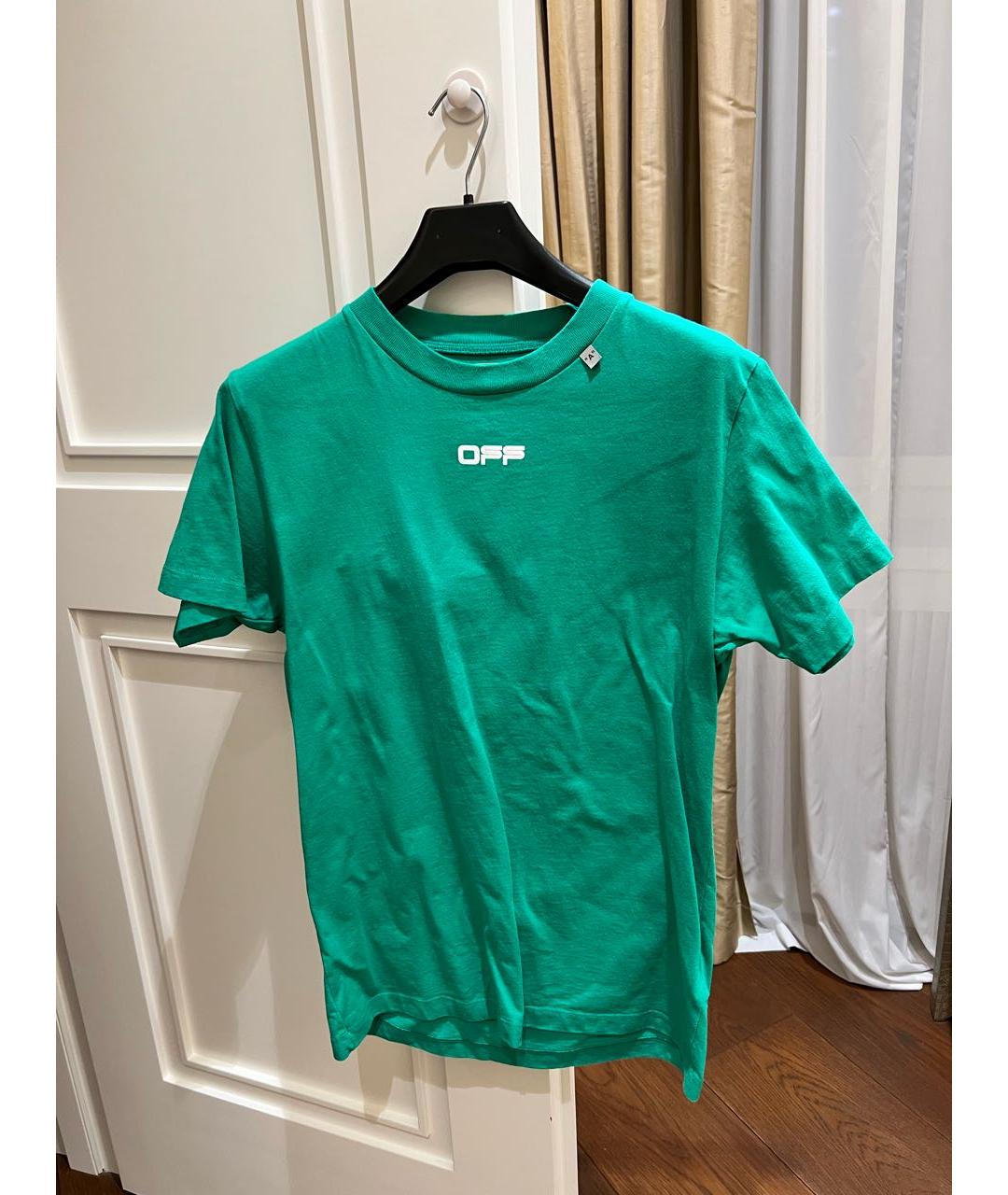 OFF-WHITE Зеленая хлопковая детская футболка, фото 7