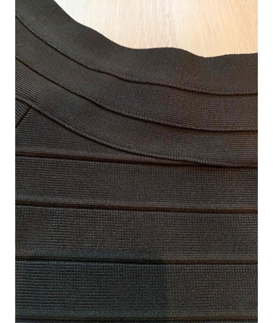 HERVE LEGER Черное вискозное повседневное платье, фото 6