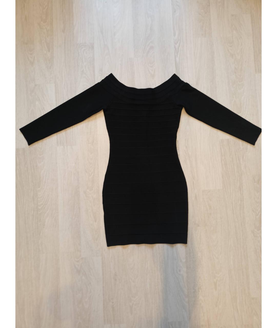 HERVE LEGER Черное вискозное повседневное платье, фото 7