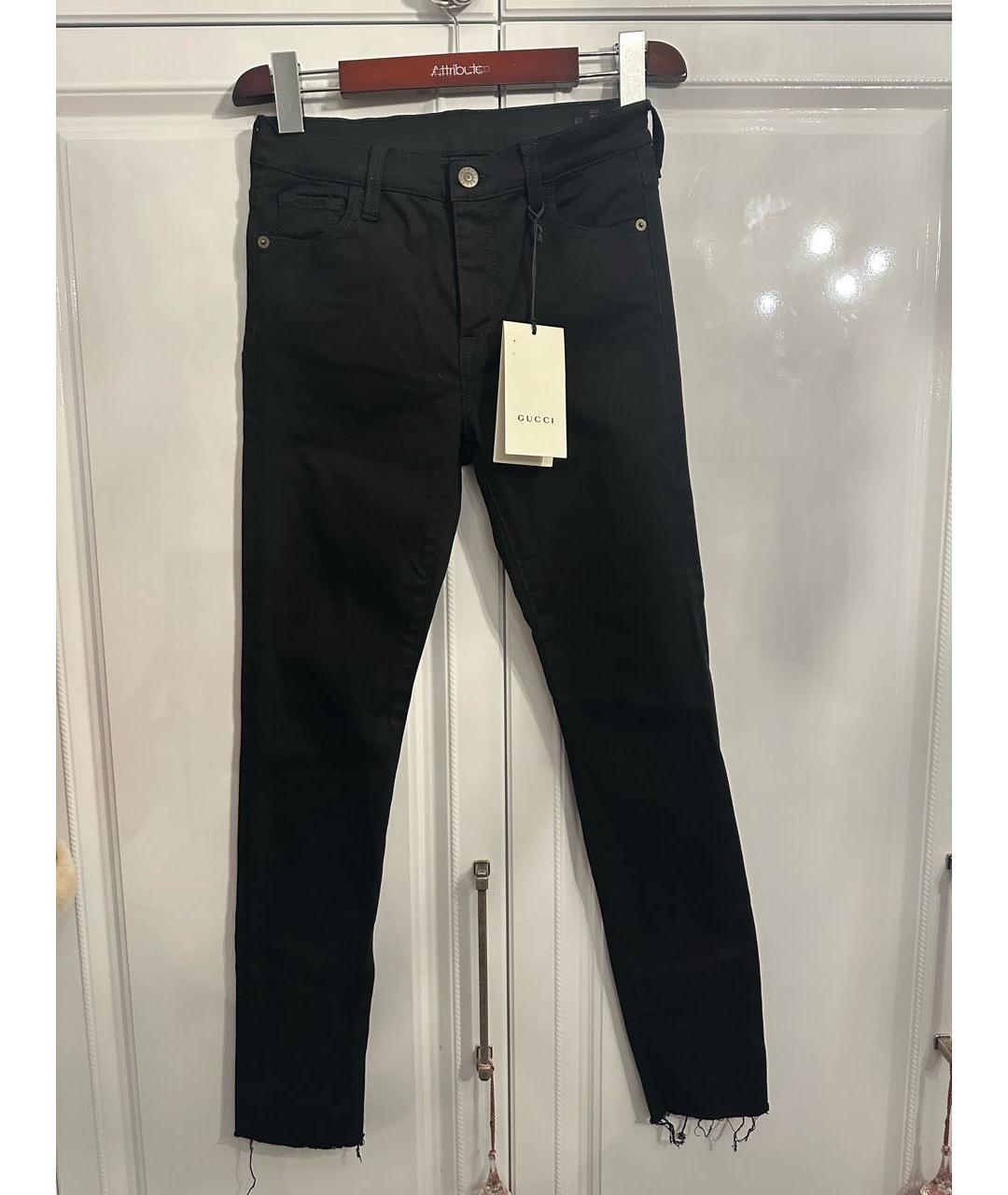 GUCCI Черные хлопко-эластановые джинсы слим, фото 7