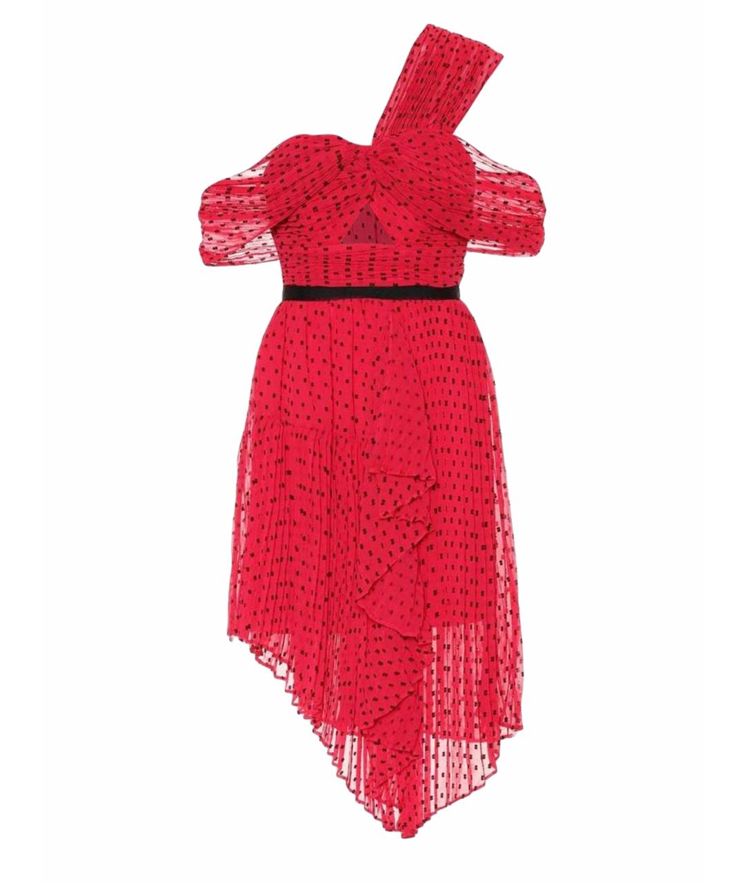 SELF-PORTRAIT Фуксия полиэстеровое коктейльное платье, фото 1