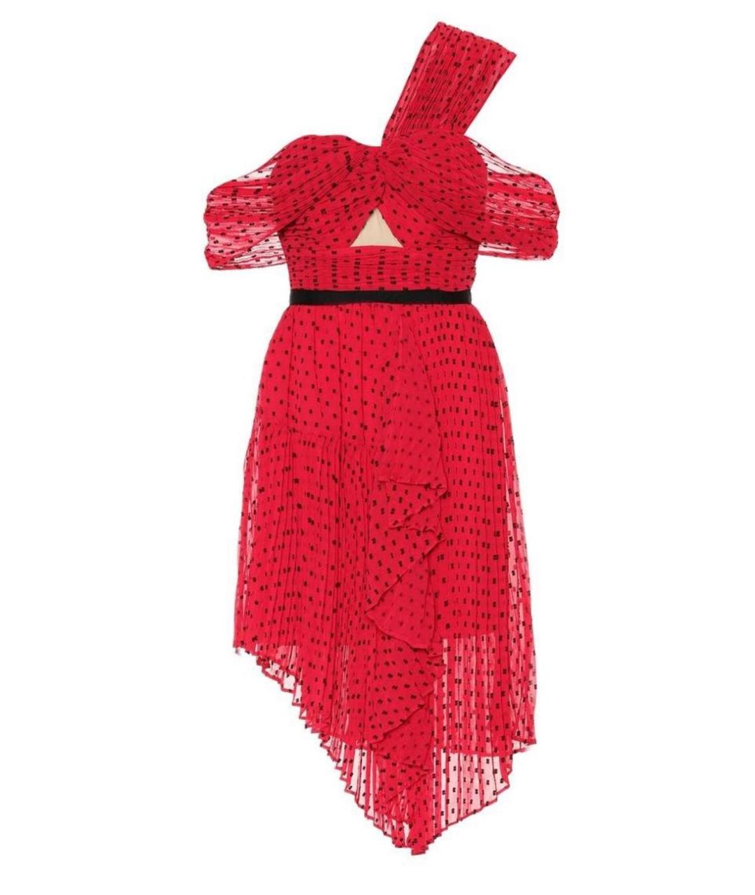 SELF-PORTRAIT Фуксия полиэстеровое коктейльное платье, фото 5