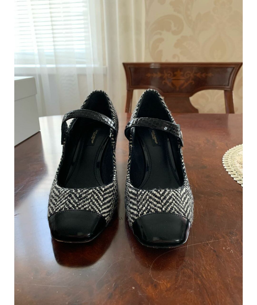 DOLCE&GABBANA Черные текстильные туфли, фото 2