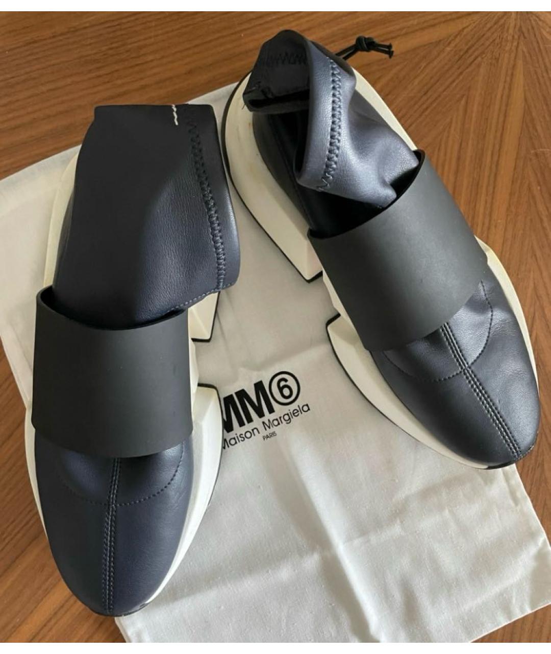 MM6 MAISON MARGIELA Синие кожаные кроссовки, фото 7