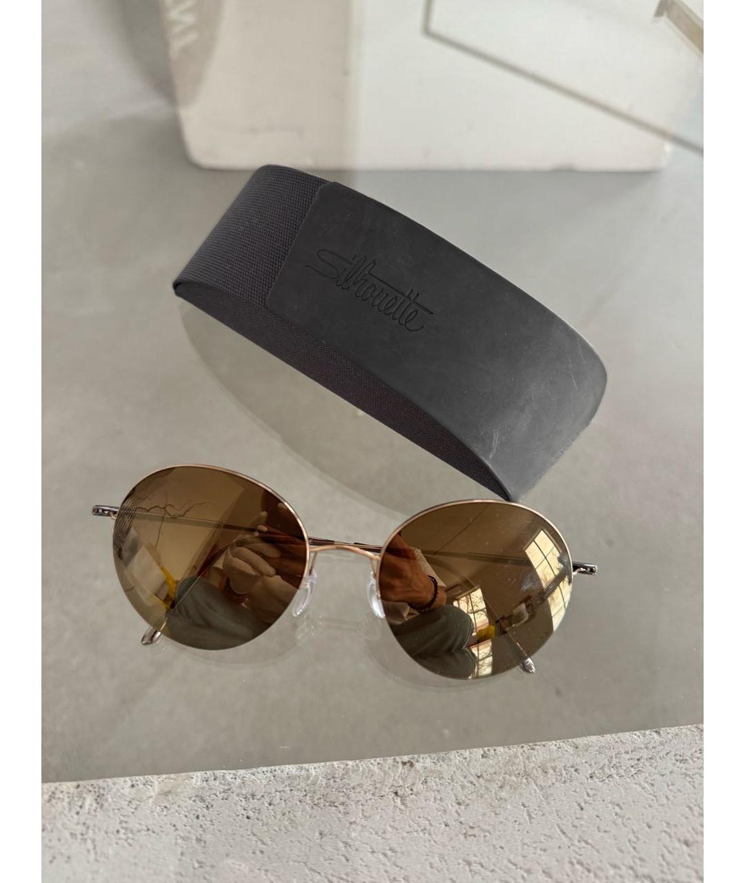 SILHOUETTE Золотые металлические солнцезащитные очки, фото 2