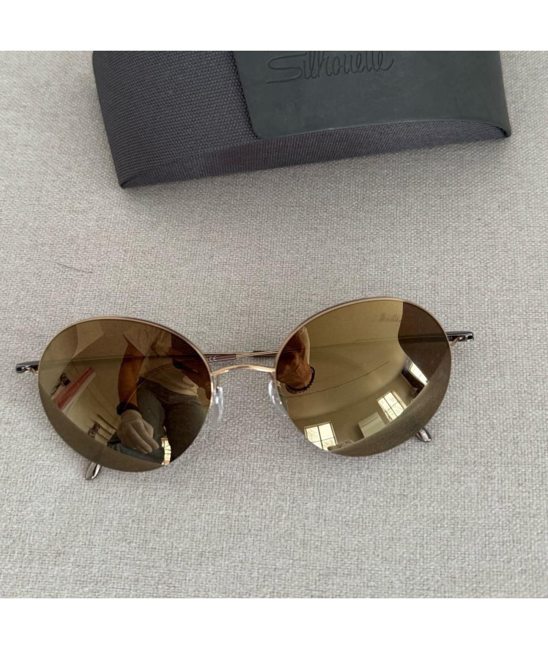 SILHOUETTE Золотые металлические солнцезащитные очки, фото 6