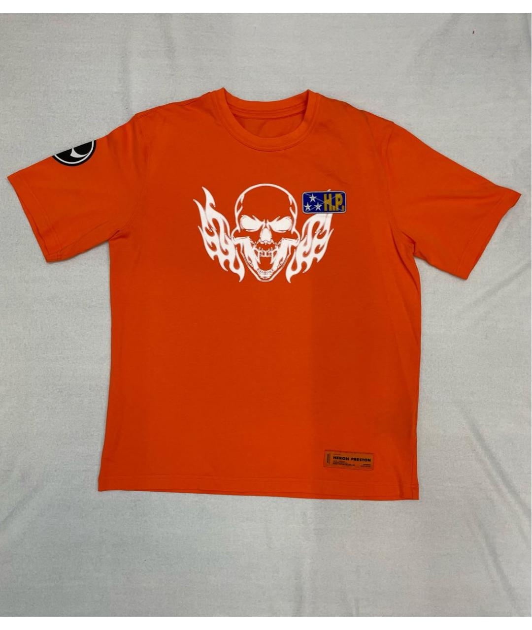 HERON PRESTON Оранжевая хлопковая футболка, фото 9