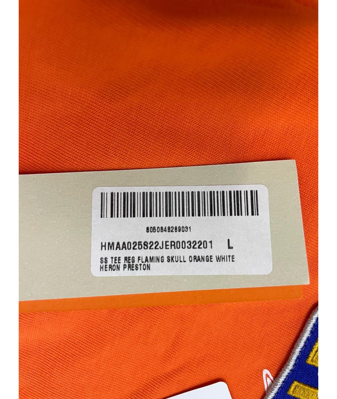 HERON PRESTON Оранжевая хлопковая футболка, фото 5