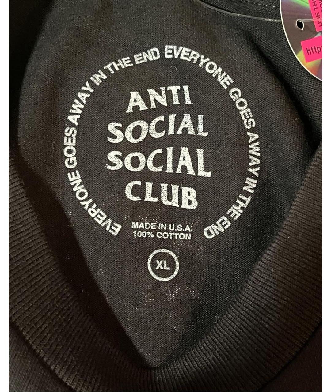 Anti Social Social Club Черная хлопковая футболка, фото 4