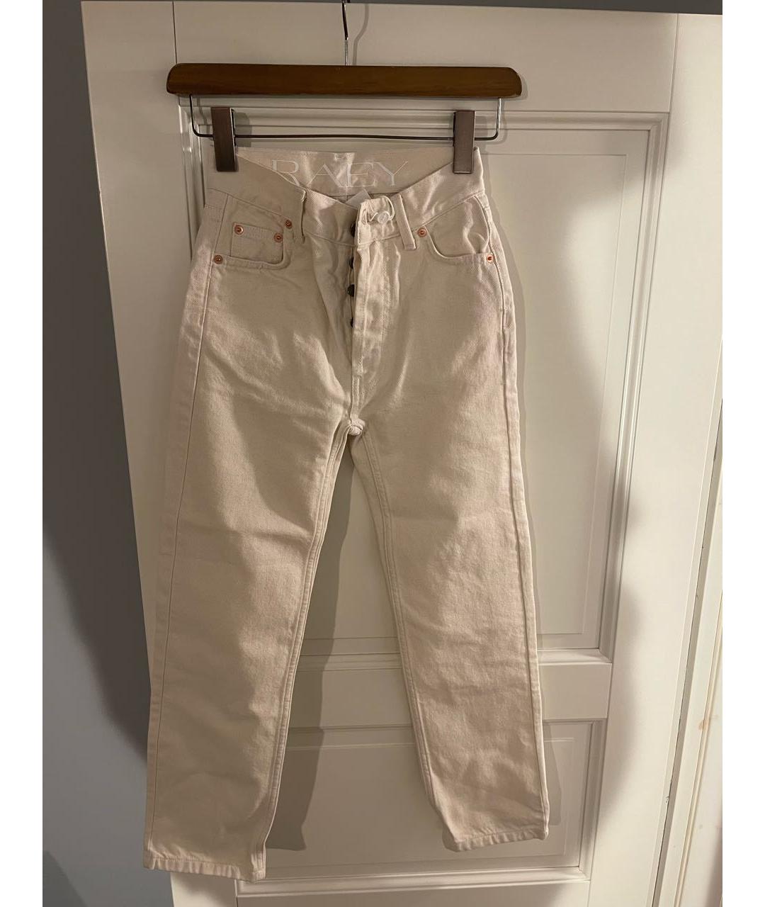 RAEY Бежевые хлопковые прямые джинсы, фото 9