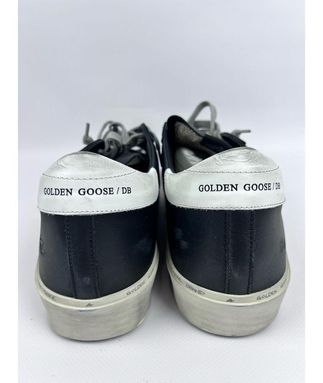 GOLDEN GOOSE DELUXE BRAND Черные кожаные низкие кроссовки / кеды, фото 5