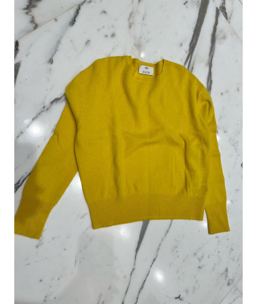 ALLUDE Желтый кашемировый джемпер / свитер, фото 4
