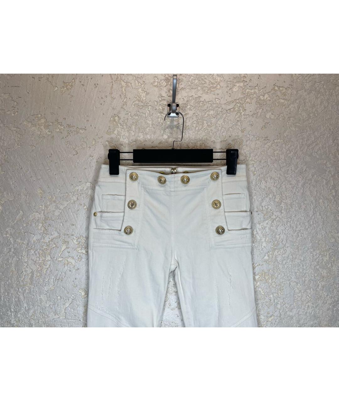 BALMAIN Белые хлопковые джинсы клеш, фото 2