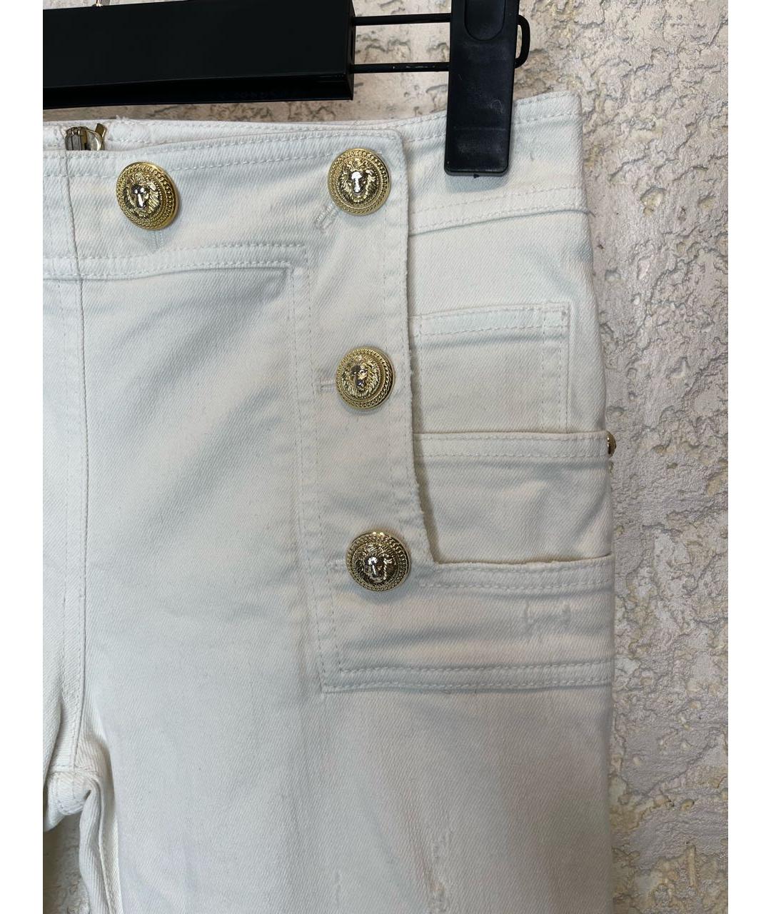 BALMAIN Белые хлопковые джинсы клеш, фото 3