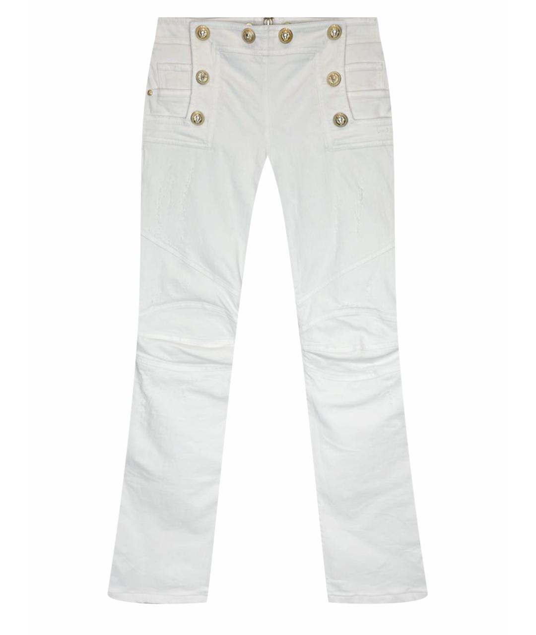 BALMAIN Белые хлопковые джинсы клеш, фото 1