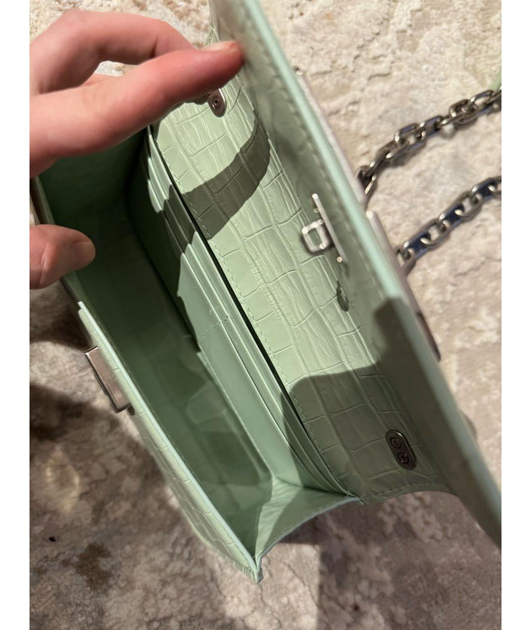 BALENCIAGA Салатовая кожаная сумка через плечо, фото 4