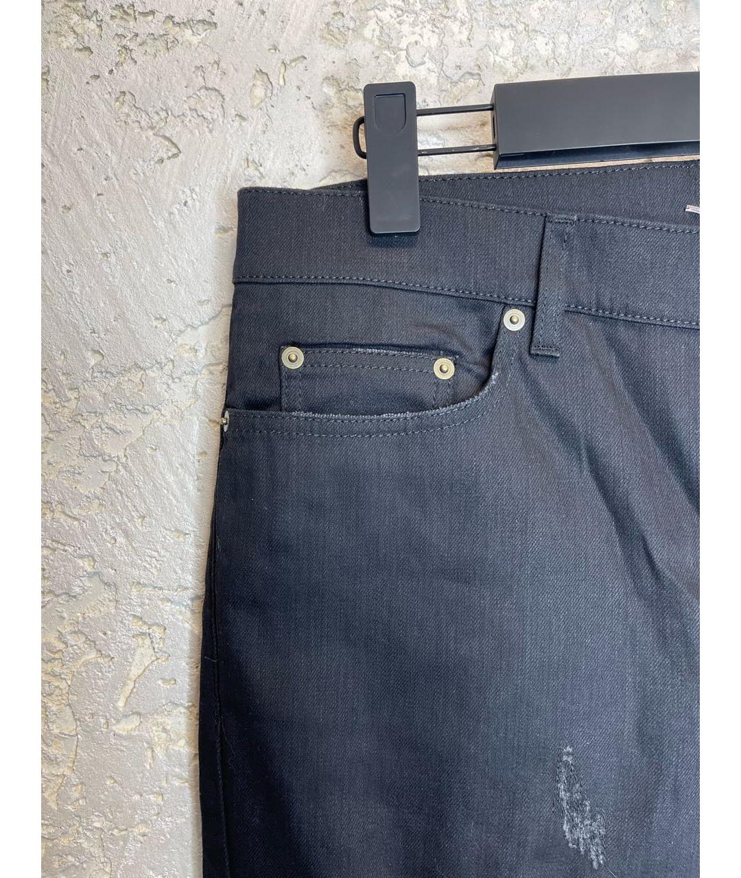 SAINT LAURENT Черные хлопко-эластановые джинсы скинни, фото 5