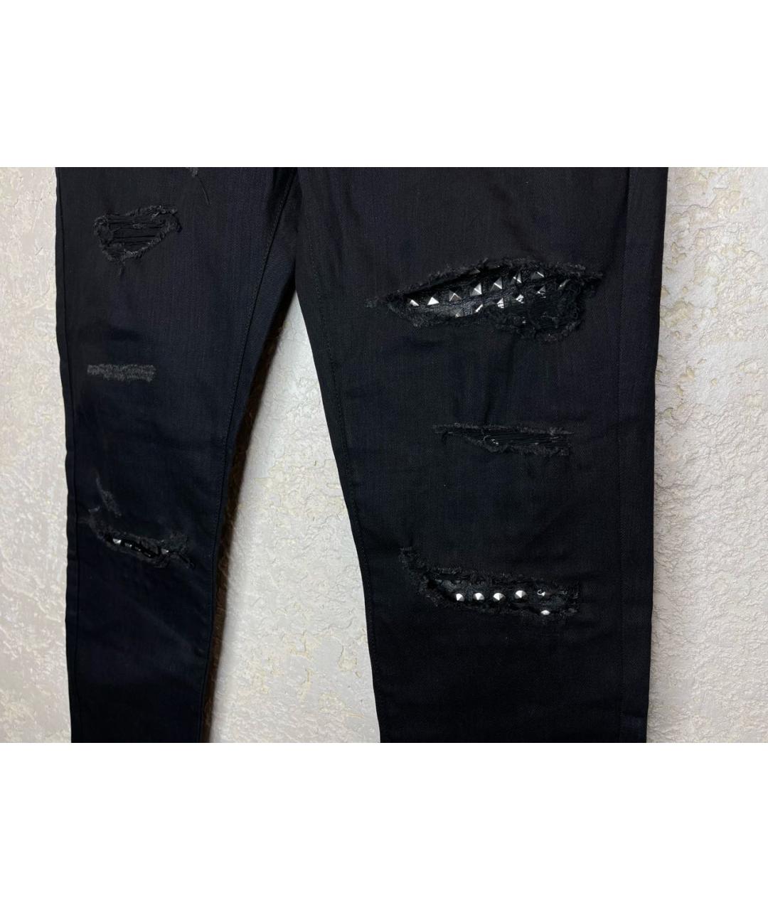 SAINT LAURENT Черные хлопко-эластановые джинсы скинни, фото 3