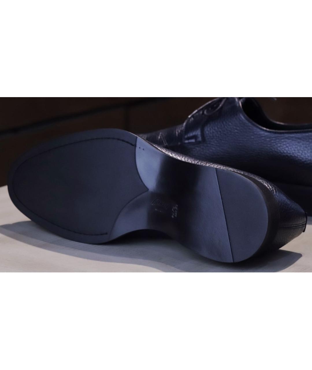 BRIONI Темно-синие кожаные туфли, фото 7