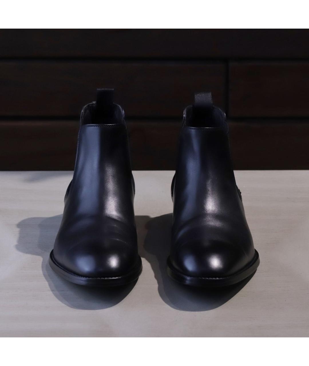 GIORGIO ARMANI Черные кожаные высокие ботинки, фото 3