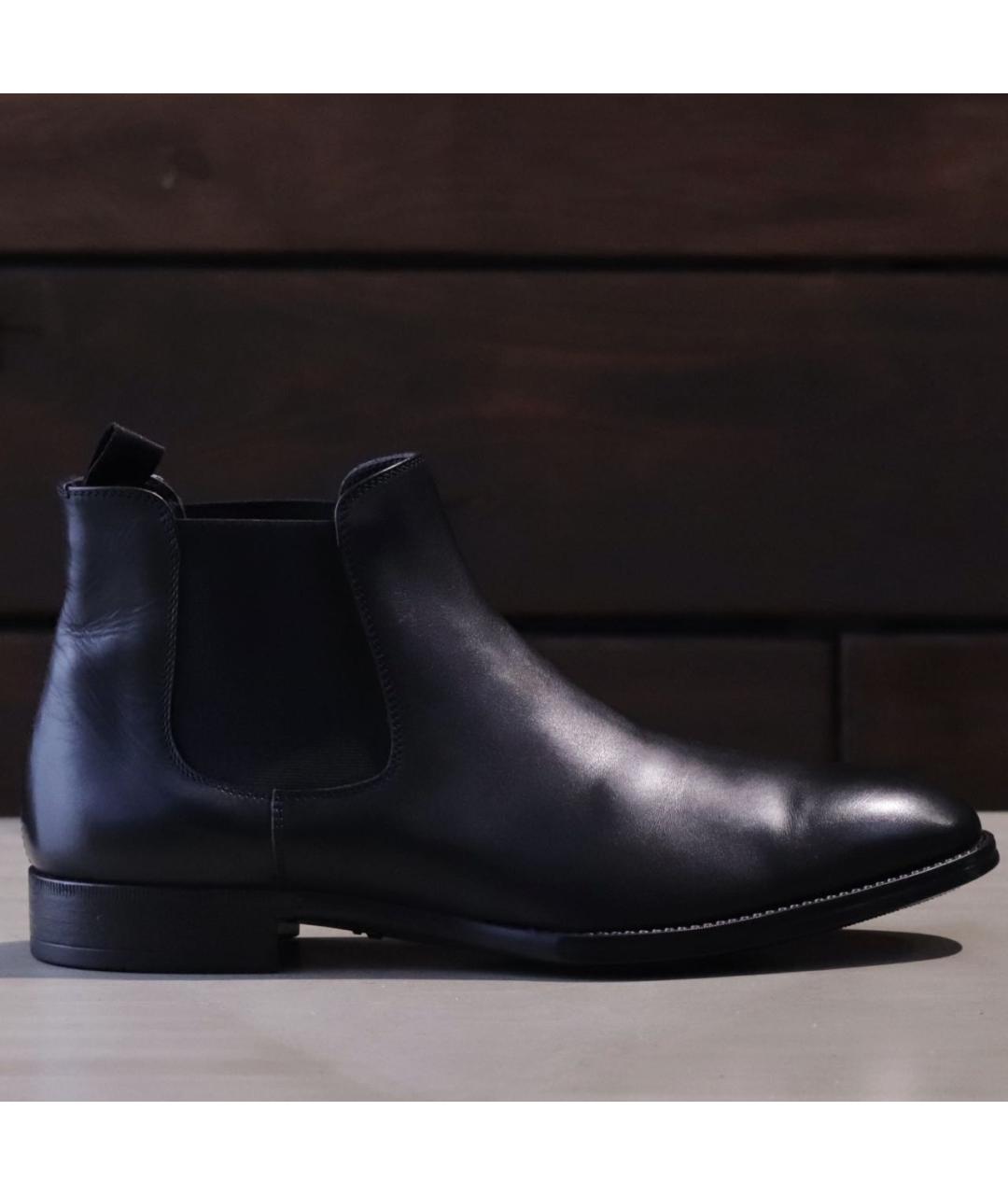 GIORGIO ARMANI Черные кожаные высокие ботинки, фото 2