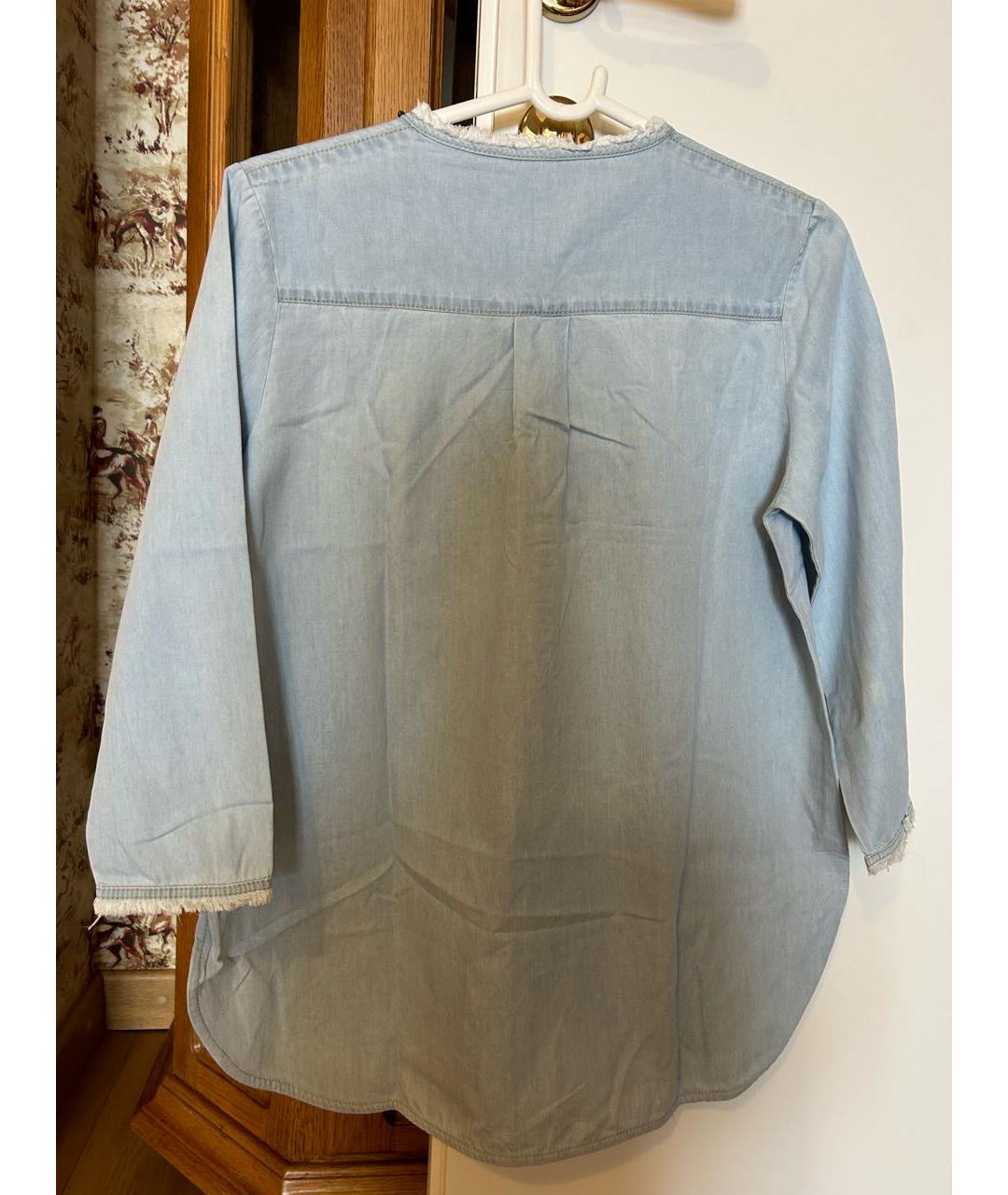 ERMANNO SCERVINO JUNIOR Голубая хлопковая рубашка/блузка, фото 3