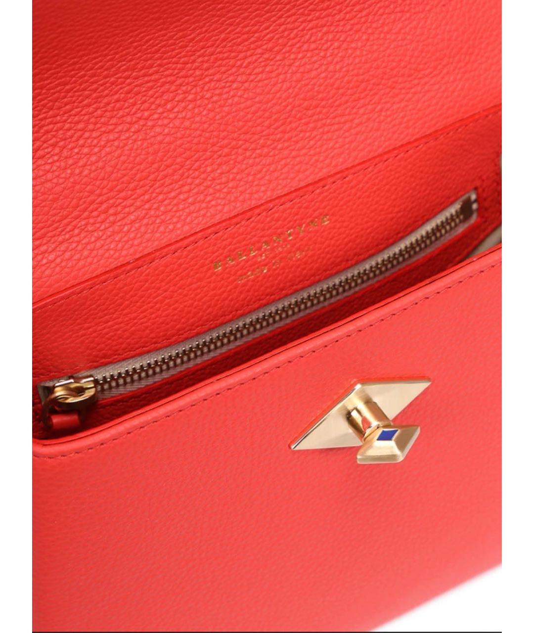 BALLANTYNE Красная кожаная сумка с короткими ручками, фото 4