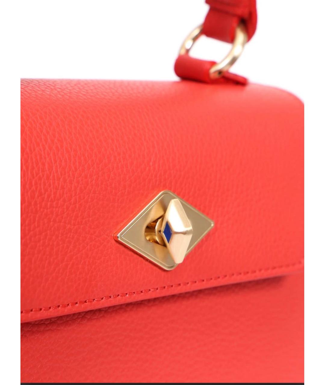 BALLANTYNE Красная кожаная сумка с короткими ручками, фото 5