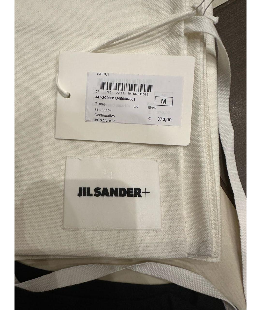 JIL SANDER Черная хлопковая футболка, фото 6