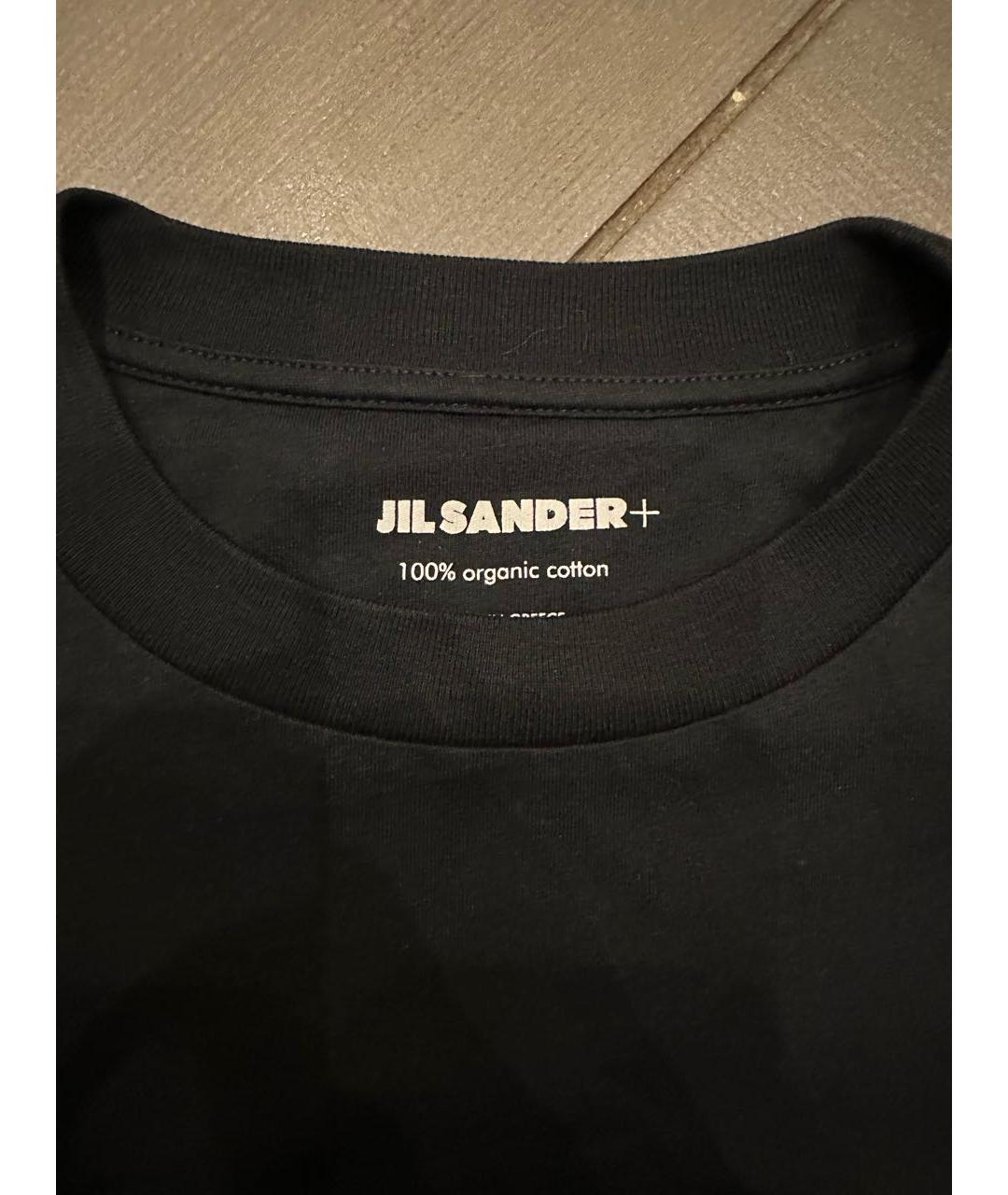 JIL SANDER Черная хлопковая футболка, фото 3