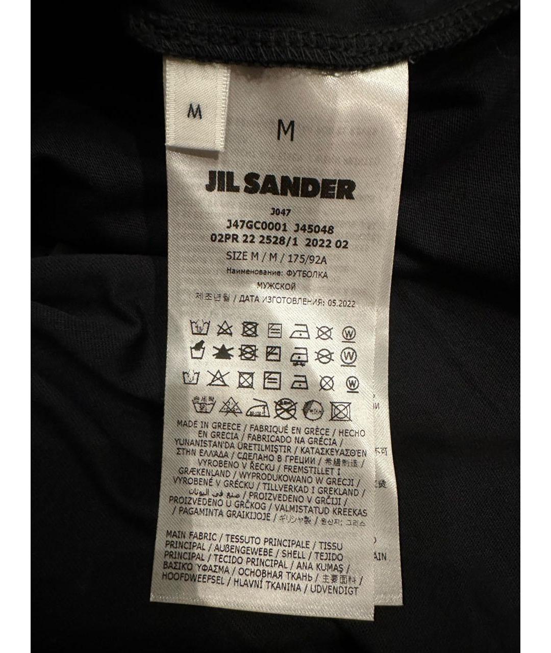 JIL SANDER Черная хлопковая футболка, фото 5