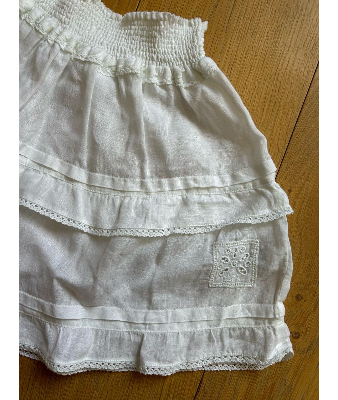 120%LINO Белая льняная юбка, фото 3