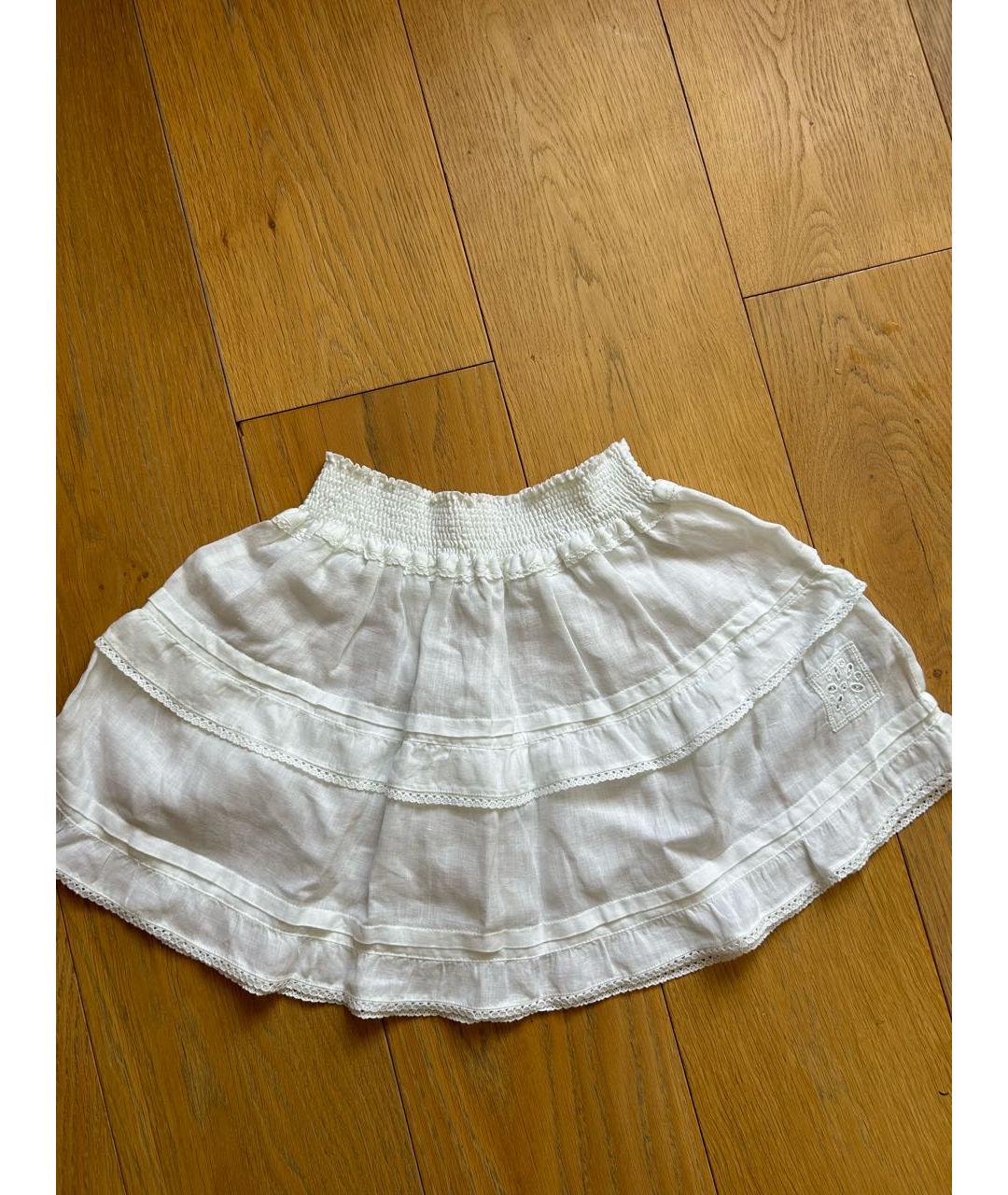 120%LINO Белая льняная юбка, фото 5